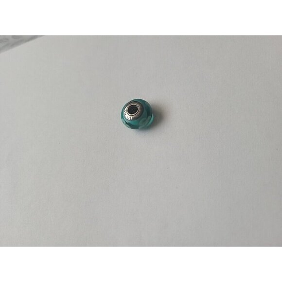 PANDORA Flowers For You Turquoise Green Murano Glass Charm - Picture 11 of 12